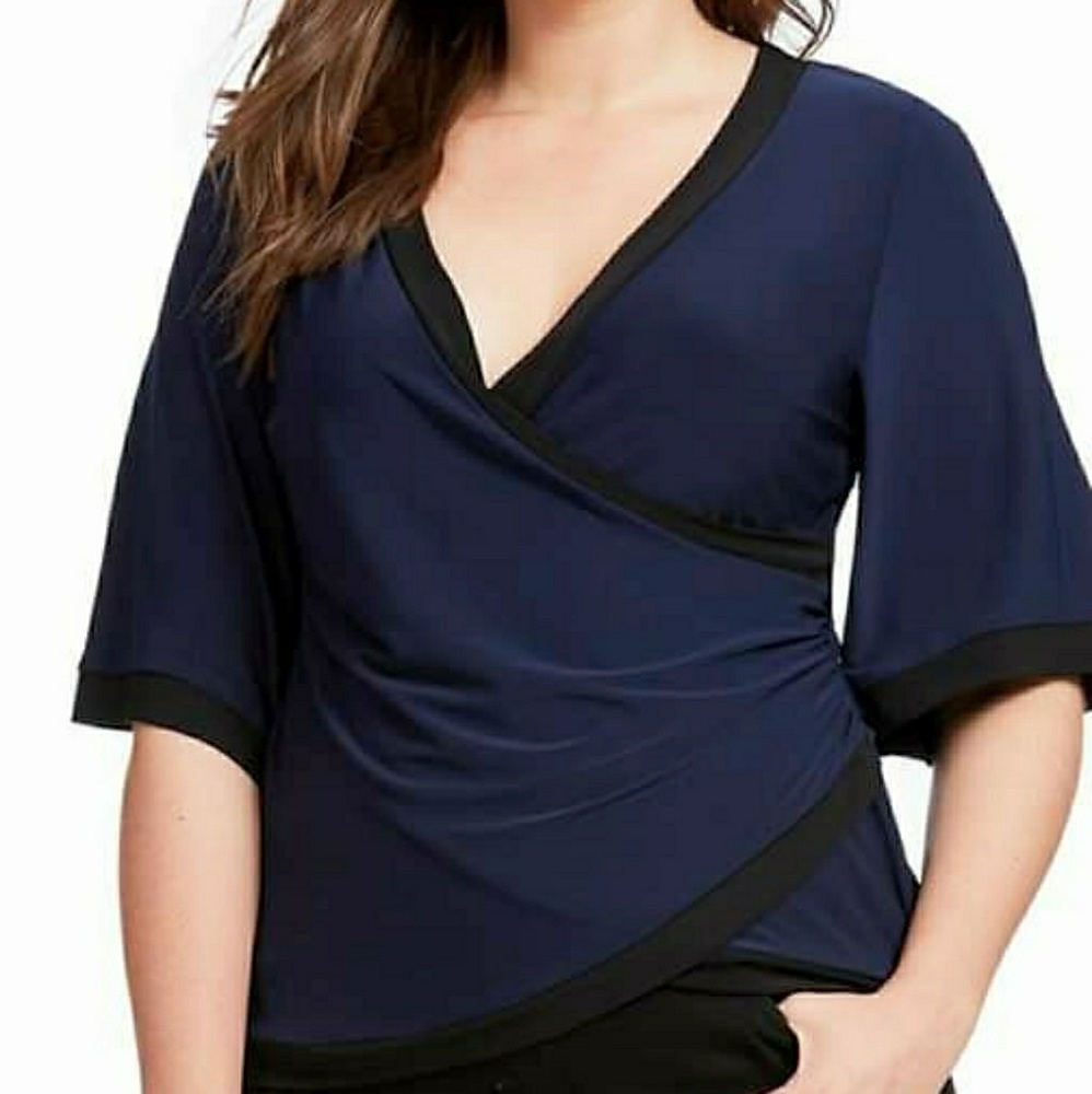 Kiyonna Forever Faux-Wrap Top, 3x (22/24)